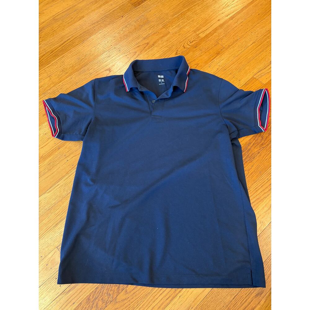 Uniqlo Polo Shirt Men’s Large Navy Blue Short Sleeve Performance Casual